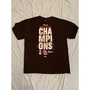 Men's St. Louis Cardinals Black T-Shirt World‎ Series Champions 2011 Size XL